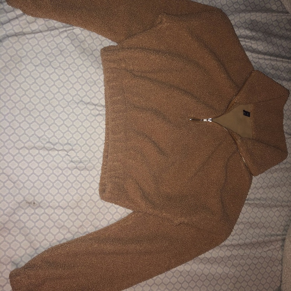 Plain faux fur sweatshirt